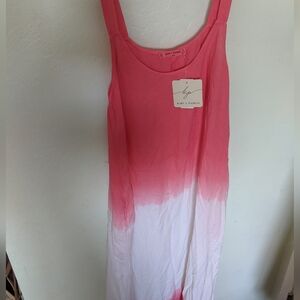 Long Flowy Maxi Pink And White Dress